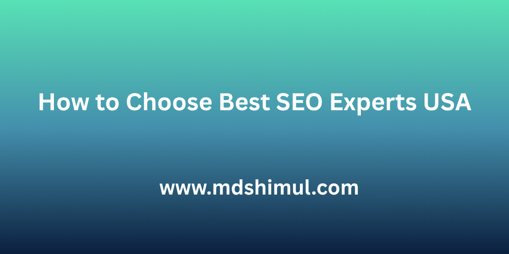 How to Choose Best SEO Experts USA